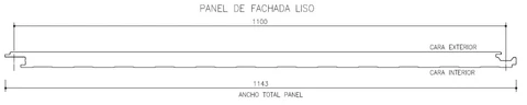 Características geométricas del panel sándwich de fachada liso